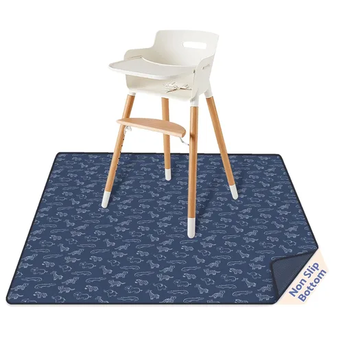 Miniatura 16 de Blissful Diary Tapete Antisalpicaduras para Bebé para Debajo de Silla Alta, 50.4 x 50.4 Pulgadas Tapete Limpiable contra Salpicaduras, Impermeable