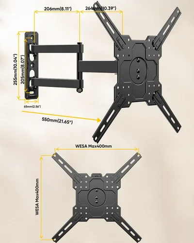 Miniatura 7 de FORGING MOUNT TV Wall Mount for 26-65 inch TVs up to 88 lbs,Rotating Full Motion TV Wall Mount with Articulating Arms, Extension, Tilt, Swivel, Max