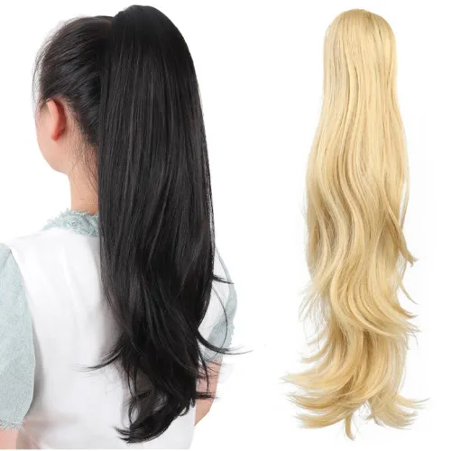 Miniatura 157 de Extensiones de cola de caballo de cabello rubio, extensiones de cola de caballo para mujer, pinza de extensiones de cabello rizado de 12 pulgadas