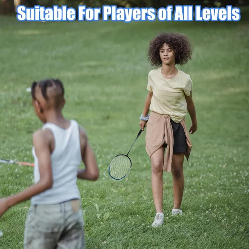 Miniatura 7 de Magicorange Juego de 4 Raquetas de Bádminton para Juegos de Patio Trasero al Aire Libre, Incluye 4 Raquetas, 4 Volantes, 4 Cintas de Agarre