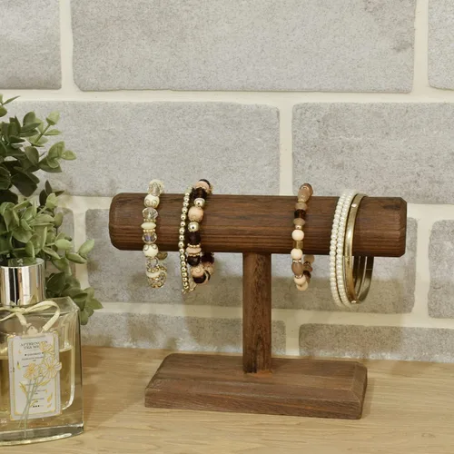 Miniatura 8 de Mostrador de pulseras hecho de madera con diseño antiguo marca Ikee 7 78" largo x 2 78" profundidad x 5 12" altura