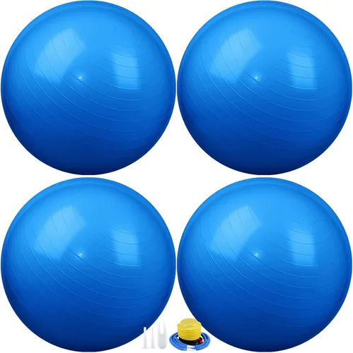 Miniatura 13 de Leyndo 4 pelotas de ejercicio de yoga de 26 pulgadas, para pilates, embarazo, parto, fitness, con bomba rápida, antiestallido, para mejorar