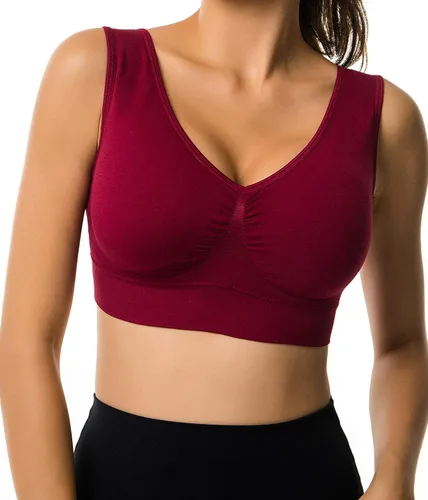 Miniatura 4 de Cabales Womens Pull On Style Seamless Comfortable Wire-Free Yoga Bra with Removable Pads