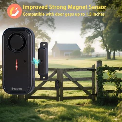 Miniatura 3 de Alarma de seguridad personal impermeable para puerta/ventana, IP66 resistente al agua con control remoto, 113 dB, modo alarma/timbre, espaciado
