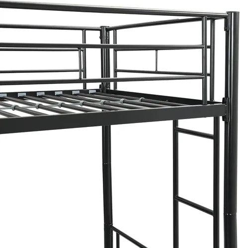 Miniatura 7 de Merax Litera de metal resistente de tamaño individual sobre individual con nido y escalera extraíble, se puede dividir en dos camas, no necesita