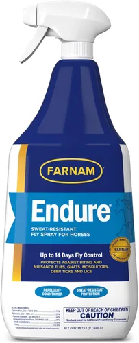 Farnam Endure Aerosol repelente de moscas resistente al sudor para caballos, dura hasta 14 días, protege contra moscas, mosquitos, garrapatas y