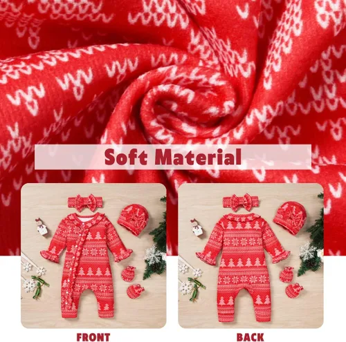 Miniatura 4 de Aalizzwell Mameluco para bebé niña, ropa de otoño e invierno con accesorios
