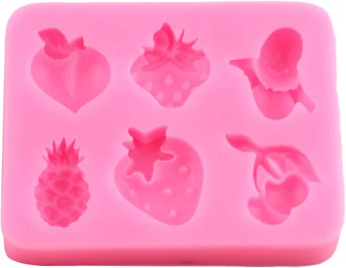 Miniatura 6 de Moldes de fondant de frutas, fresa, cereza, piña, plátano, melocotón, molde de silicona para decoración de tartas de azúcar, decoración de cupcakes