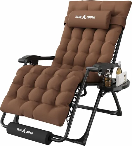Miniatura 28 de Amopatio Silla de gravedad cero de gran tamaño, silla reclinable de 29 pulgadas de ancho, con bloqueo y reposapiés mejorados, soporte para tazas