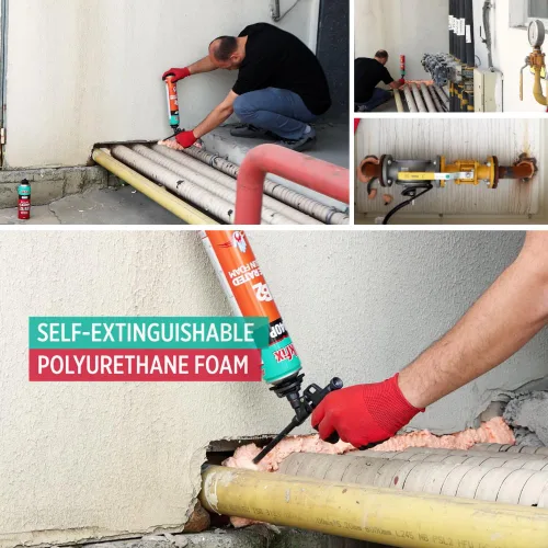 Miniatura 4 de Akfix 840P Espuma de Poliuretano Expansiva Ignirresistente en Aerosol (1x25.3 Oz.) - Espuma de Sellado Naranja para Ventanas y Puertas, Pinturizable