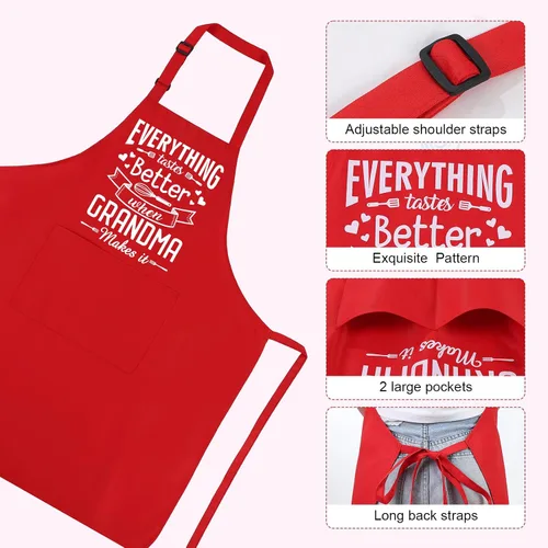 Miniatura 3 de Delantales divertidos para hombres, delantales de cocina profesionales con dos bolsillos, delantal de chef ajustable, delantal con babero para regalo