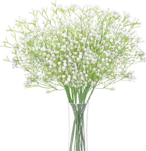 Miniatura 26 de N&T NIETING - Ramo de 10 flores artificiales de aliento de bebé, gypsophila falsa, toque real, arreglo de flores artificiales para bodas, fiestas