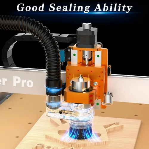 Miniatura 4 de FoxAlien Zapata de polvo de 1.654 in de diámetro para Mastuer Pro, máquina enrutadora CNC Masuter 4040 con motor de husillo de 60 W 1.654 in