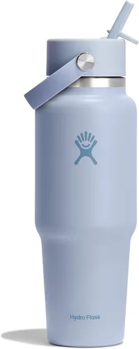 Miniatura 25 de Hydro Flask Botella de agua de viaje – Acero inoxidable aislado – Tapa ancha con pitillo, antiderrames, a prueba de fugas en 24 oz Trillium Pink