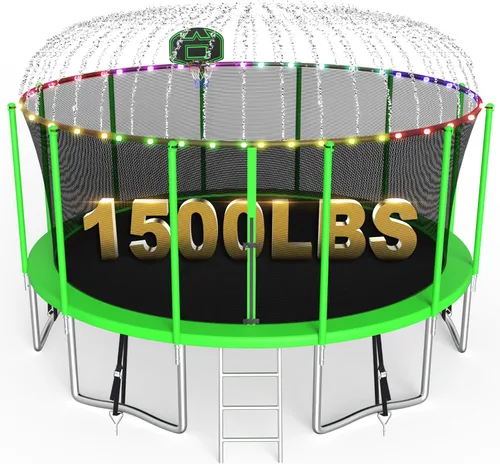 Miniatura 8 de SKYUP Tranpoline 1500LBS 16 15 14 12 10 8 FT Tranpoline for 7-10 Kids and Adults, Heavy-Duty Outdoor Tranpoline with Enclosure Net, Basketball Hoop