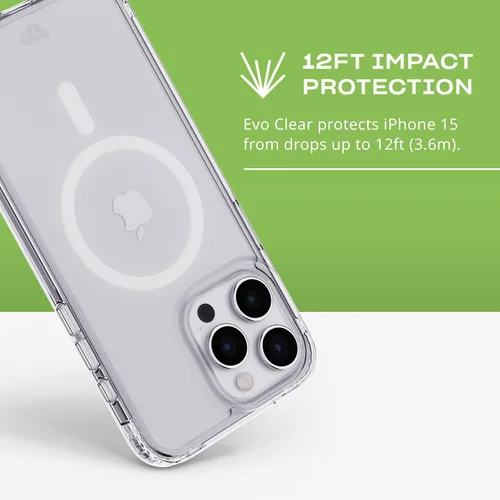 Miniatura 4 de tech21 Evo - Funda transparente para iPhone 15 Pro Max, compatible con MagSafe, funda de protección contra impactos, transparente