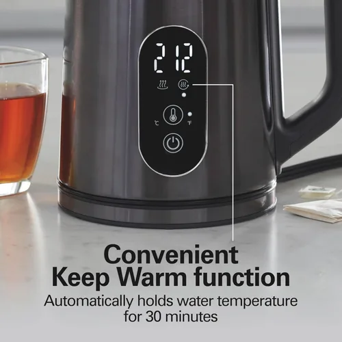 Miniatura 7 de Hamilton Beach Tetera Eléctrica Digital con Control de Temperatura, Hervidor y Calentador de Agua 1.7L, 5 Modos Preestablecidos + Mantener Caliente