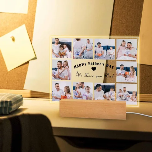 Miniatura 6 de Regalos de cumpleaños para el día del padre para papá, marcos personalizados con fotos para papá regalo de hija hijo, marcos de fotos personalizados