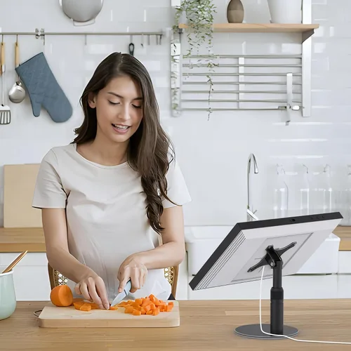 Miniatura 7 de Soporte inclinable para Echo Show 21 y Show 15 (1ª, 2ª generación), soporte de mesa giratorio para Alexa 21, base de escritorio de metal para Echo 15