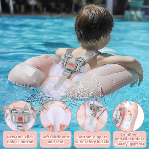 Miniatura 3 de Free Swimming Baby - Flotador inflable para bebés con toldo para protección solar para piscinas