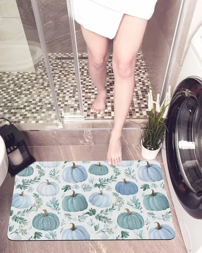 Miniatura 6 de Tapete de baño de eucalipto a cuadros para bañera, antideslizante, de secado rápido y absorbente, tierra de diatomeas, cocina, ducha, fregadero