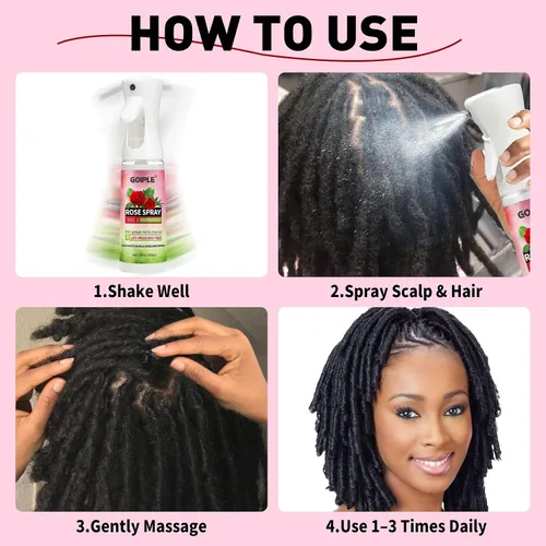Miniatura 6 de 2 unidades de agua de rosas para el cabello Loc Spray hidratante refrescante para rastas – Crema hidratante para el cuero cabelludo de agua de rosas