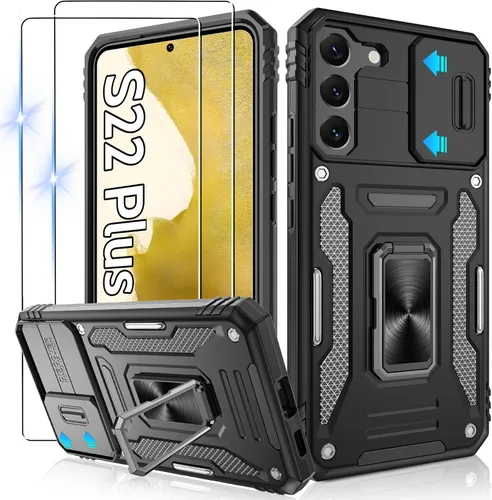 Miniatura 70 de Gritup para Samsung Galaxy S22 Funda con protectores de pantalla HD de 2 paquetes y cubierta deslizante para la cámara, protección contra caídas