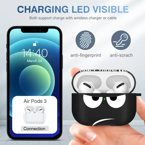 Miniatura 4 de Funda para Airpods Pro de 2ª generación 2022, Don't Touch Me para Airpods Pro 2 con llavero, funda suave y bonita a prueba de golpes para mujeres
