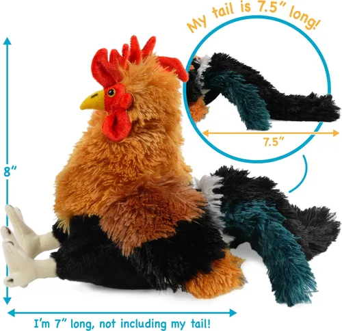 Miniatura 4 de TigerHart Riley The Rooster - Peluche de pollo de 8 pulgadas