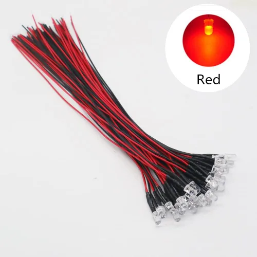 Miniatura 5 de 20 unids/lote DC12V F5mm 7.9 in redondo precableado agua claro LED lámpara bombilla pre-cableado emisor diodos para bricolaje decoración del hogar