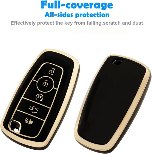 Miniatura 6 de XIYANG TRADE Funda para llavero Ford con llavero, funda protectora para Ford Explorer Fusion Escape Edge Expedition Maverick Mustang Bronco F150