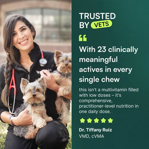 Miniatura 4 de Wuffes Suplemento multivitamínico para perros 23 en 1 para cadera y articulaciones, piel, pelaje y apoyo del sistema inmunológico con Omega 3