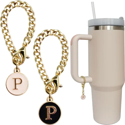 Miniatura 21 de Accesorios de dije de letra para vaso Stanley, 2 unidades, identificación con inicial de nombre, personalizable, para vaso Stanley H