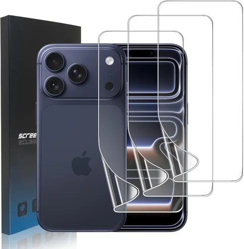 Miniatura 19 de Paquete de 3 protectores de pantalla de película de hidrogel para iPhone 16 Pro Max, protector de pantalla transparente de TPU suave para iPhone 16