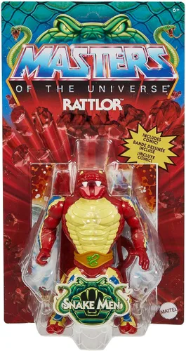 Miniatura 6 de Masters of the Universe Origins Figura de acción y accesorio, Rise of Snake Men Rattlor, articulación y mini libro de cómics, 5.5 pulgadas