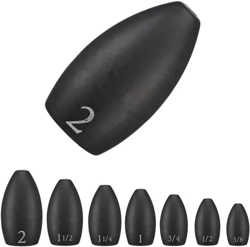 Miniatura 7 de Reaction Tackle Pesas de Tungsteno para Voltear para Pesca de Lobina - Plomos para Perforar Cobertura Pesada - Agua Dulce y Salada - Usadas