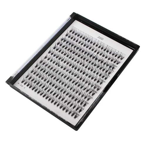 Miniatura 7 de Bodermincer 1 caja de gran capacidad, 240 paquetes de extensiones de pestañas de 8-10-12-0.551-0.630 in mixtas 20D/30D/40D/60D/80D/100D, pestañas