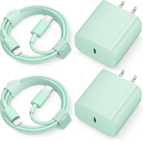 Miniatura 12 de iPhone 14 13 12 11 Super Fast Charger [2Pack] cargador 20W Rapid USB C Wall Charger Block with 6FT Fast Charging Cable Compatible with iPhone