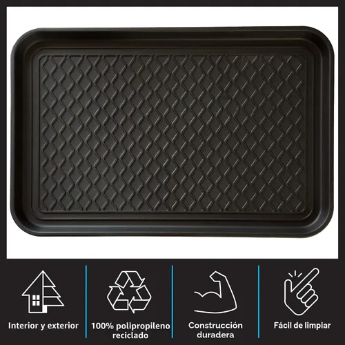 Miniatura 4 de Alfombrilla o bandeja para botas, de Stalwart, ecológica, 30 x 15 pulgadas, tamaño grande, negra, Negro