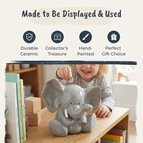 Miniatura 4 de Blue Sky - Banco de elefante gris de cerámica