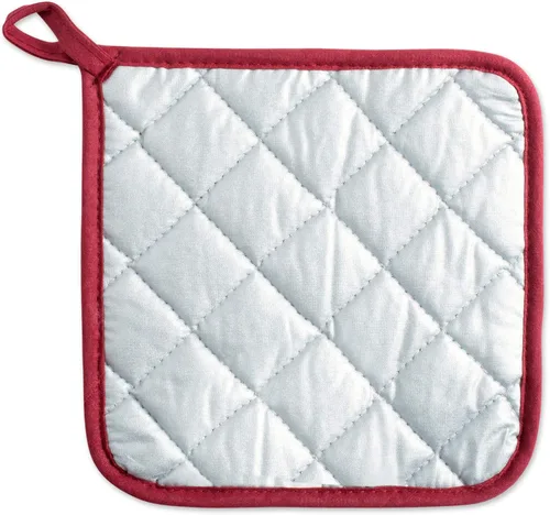 Miniatura 3 de DII - Agarradera acolchada, 100% algodón, colección Terry básica, rojo granero, 3 piezas
