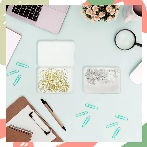 Miniatura 5 de 6 Paquetes Contenedores de Almacenamiento Pequeños Rectangulares de Plástico Transparente Caja Estuche con Tapa con Bisagras Organizador