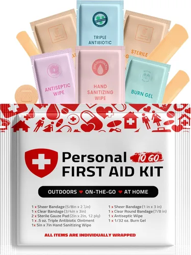 Miniatura 8 de Kit de primeros auxilios portátil de tamaño de viaje, perfecto para el hogar, oficina, automóvil, escuela, negocios, viajes, senderismo, universidad