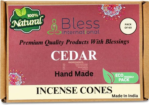 Miniatura 28 de Bless International Conos de incienso 100% naturales de lavanda hechos a mano, sumergidos a mano, libres de químicos orgánicos para purificación