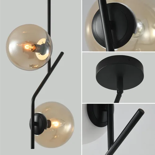 Miniatura 2 de SeeU Lámpara colgante de iluminación con pantalla de vidrio ámbar lámpara colgante de mediados de siglo, lámpara moderna para isla de cocina