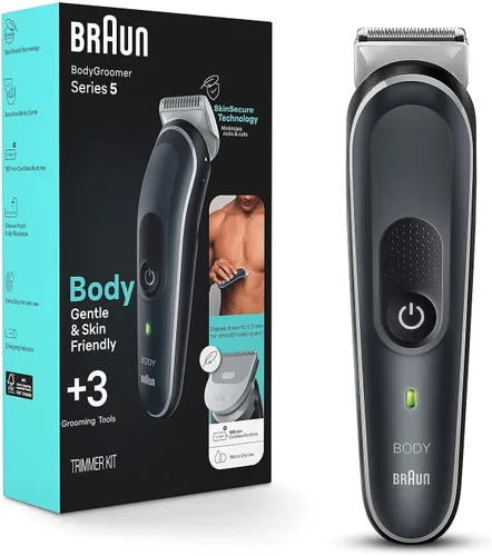 Braun Body Groomer 5 para hombre, BG5340, herramienta de mapeo, tecnología SkinShield, peine sensible, hoja de metal afilada de por vida, peluquería