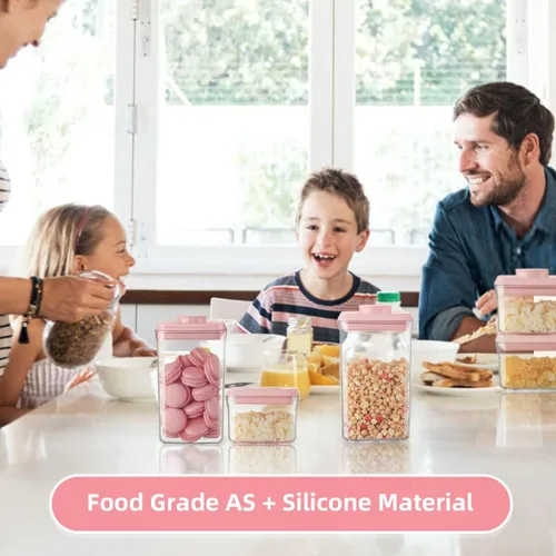 Miniatura 5 de Ankou Recipiente Hermético para Almacenamiento de Alimentos - 7 Piezas Contenedor Práctico de Un Botón Contenedores de Alimentos Apilables