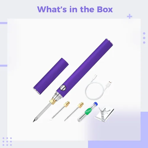 Miniatura 5 de Portable Cordless Soldering Iron, Usb Recharge, 3 Heads, Solder Wire, 1100Mah Battery, 510 Interface, Quick Heating