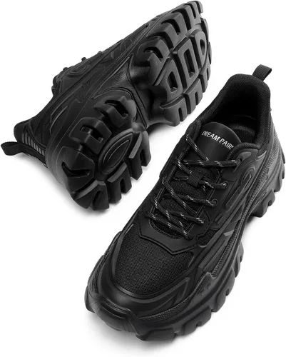 Miniatura 3 de DREAM PAIRS Zapatos deportivos gruesos de moda para mujer, con plataforma, con cordones, cómodos