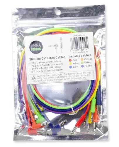 Miniatura 3 de Heinakroon Cables de conexión CV multicolores de perfil bajo en ángulo/recto de 0.138 in - NO para guitarras - Cables de conexión modulares